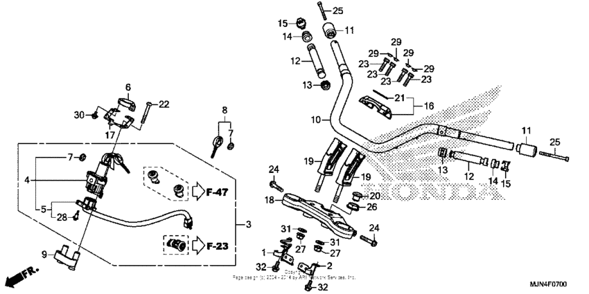 Handlebar + top bridge