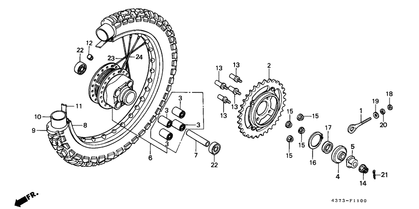 Rear wheel complete assy