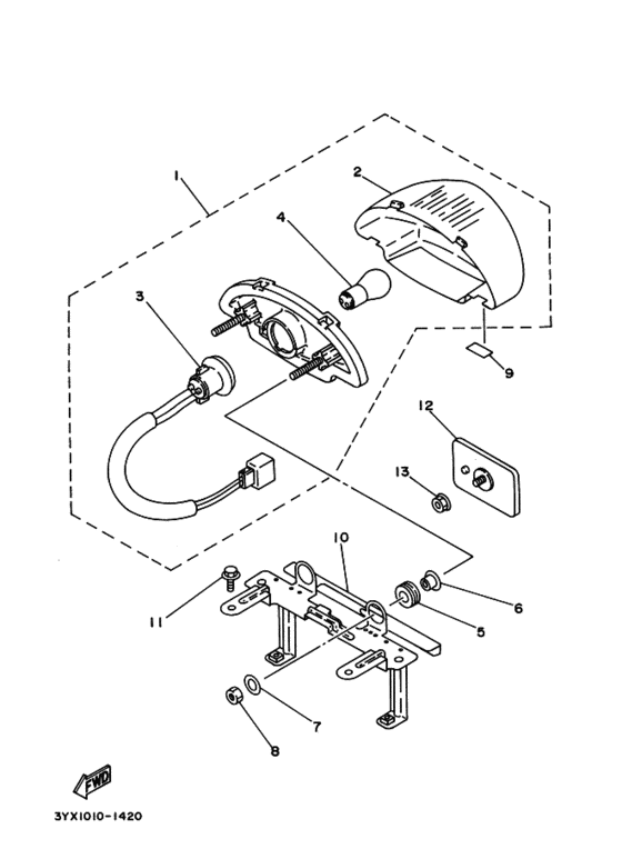 FZX250 Габаритный задний фонарь