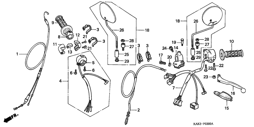 Handle lever/switch/cable