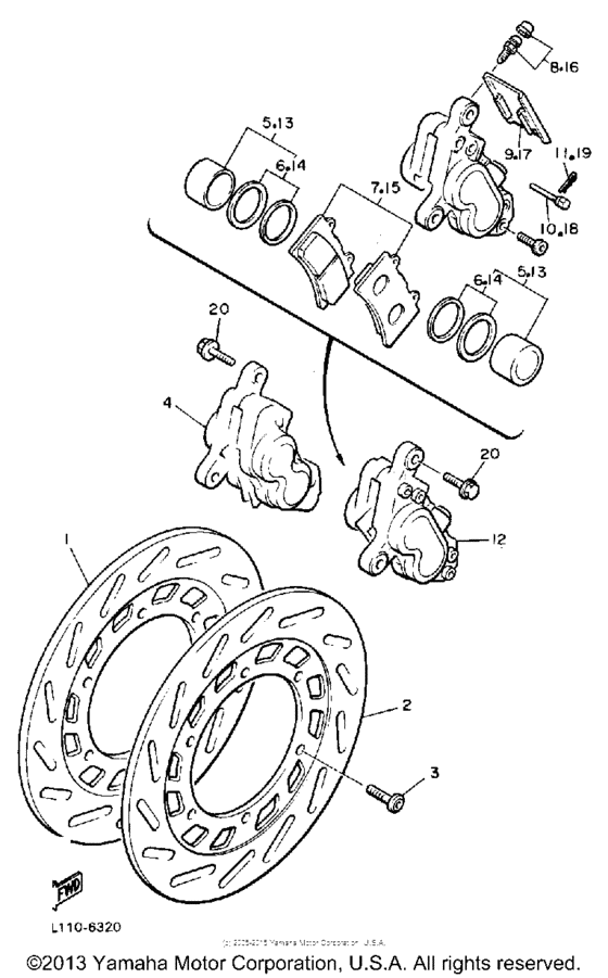 XVZ13DT Передний суппорт