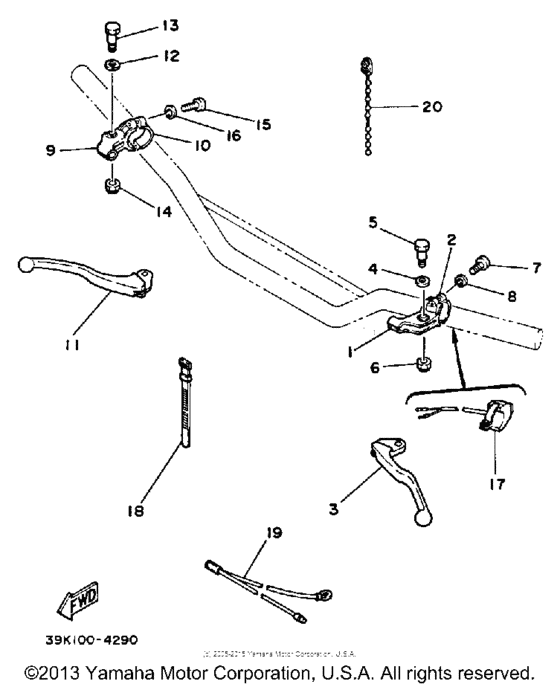 YZ80L Handle switch-lever