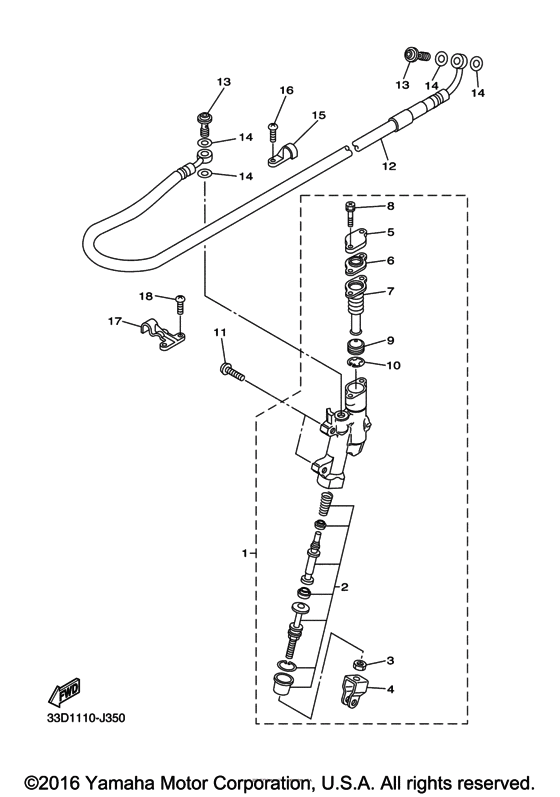 WR250F Задний торм цилиндр