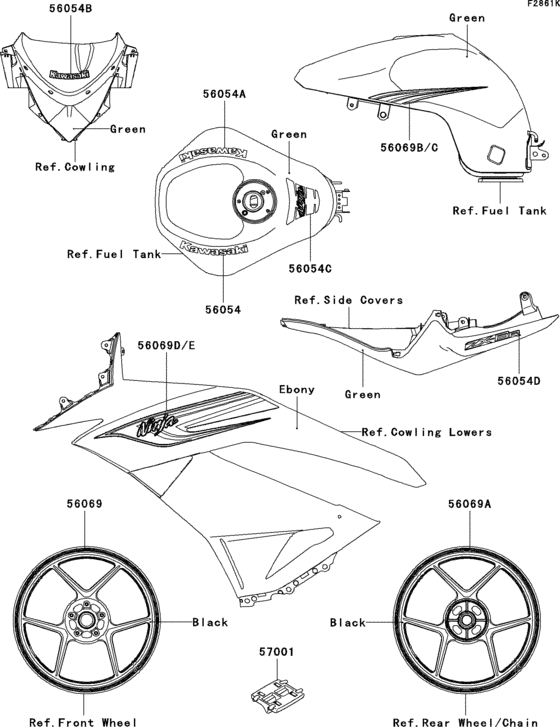 ZX600 Decals(green)(rbf)