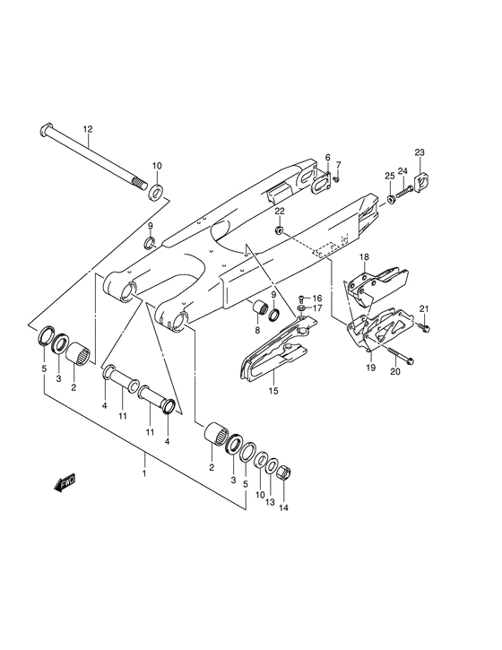 RM250 Rear swingingarm