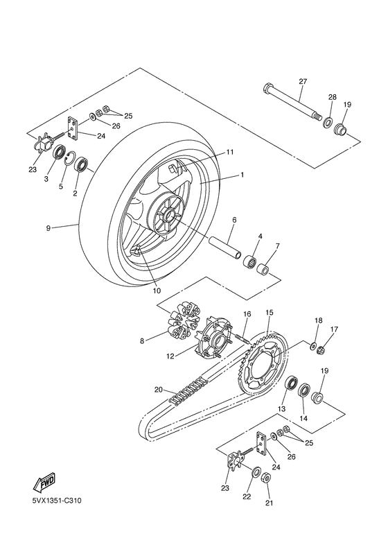 FZ6-S Переднее колесо