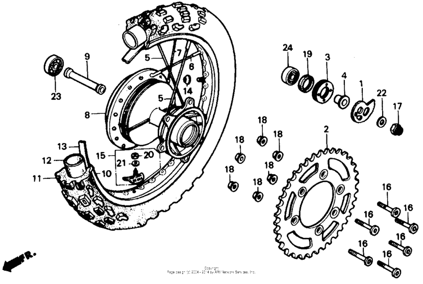 Rear wheel 84-89
