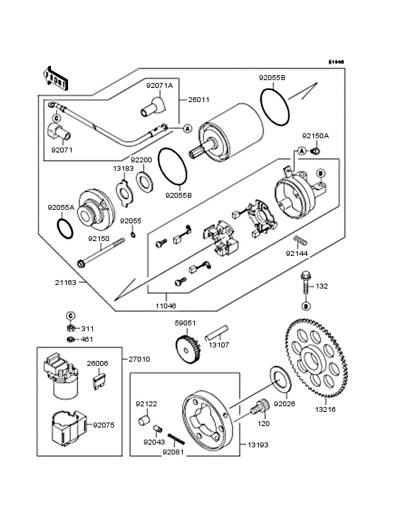 Starter motor/starter clutch