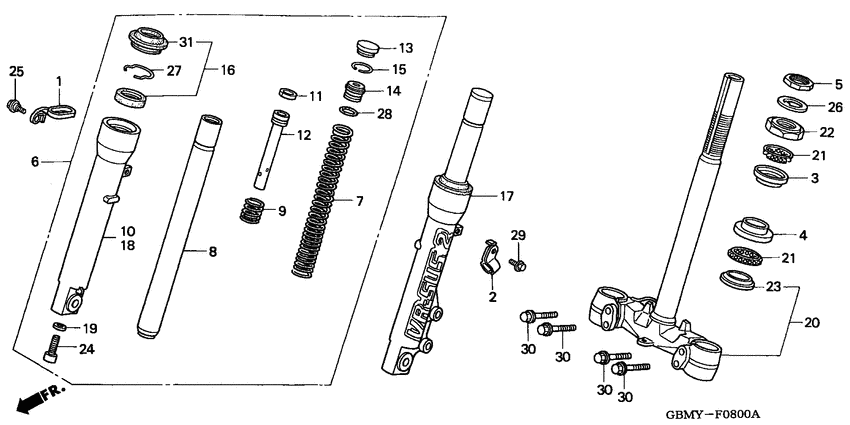 Front fork/steering stem