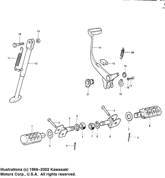 Footrests/stand/brake pedal