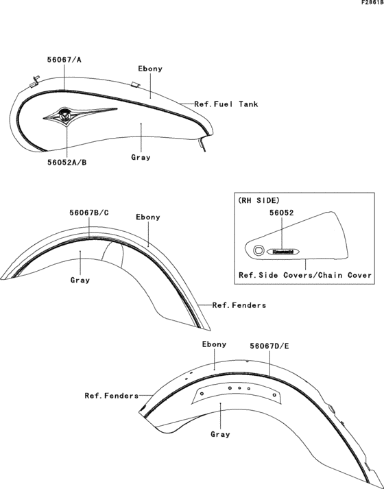 VN2000 Decals(a7f)(ebony / gray)