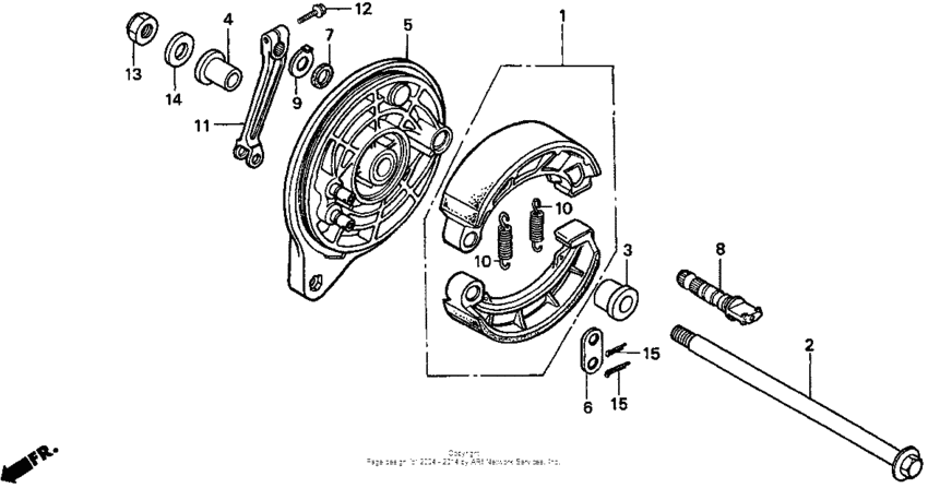 VT750C Задний тормоз