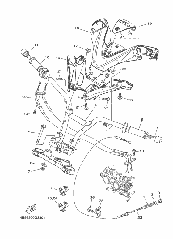 Steering handle & cable