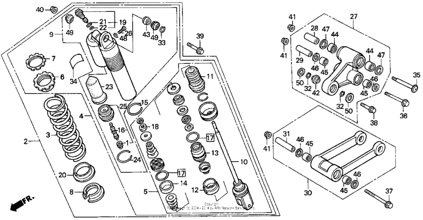 Rear shock absorber 90