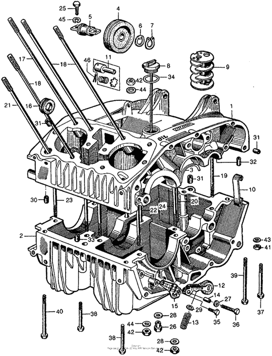 Upper crankcase + lower crankcase