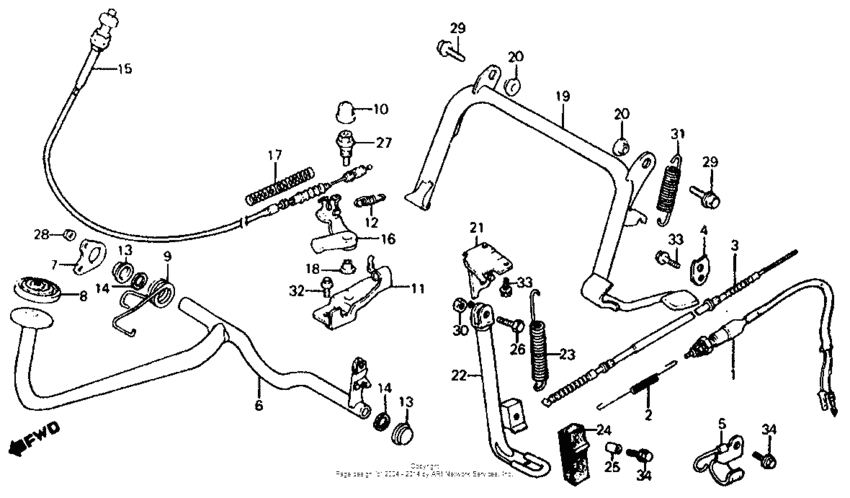 Stand + rear brake pedal
