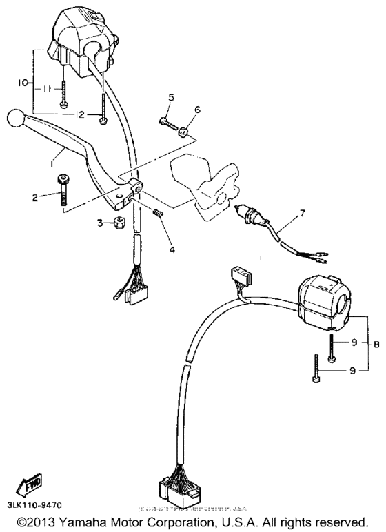 FZR1000W Рулевые переключатели