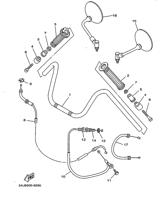 Steering handle. cable