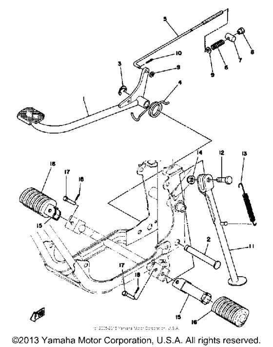 Stand - footrest - brake pedal