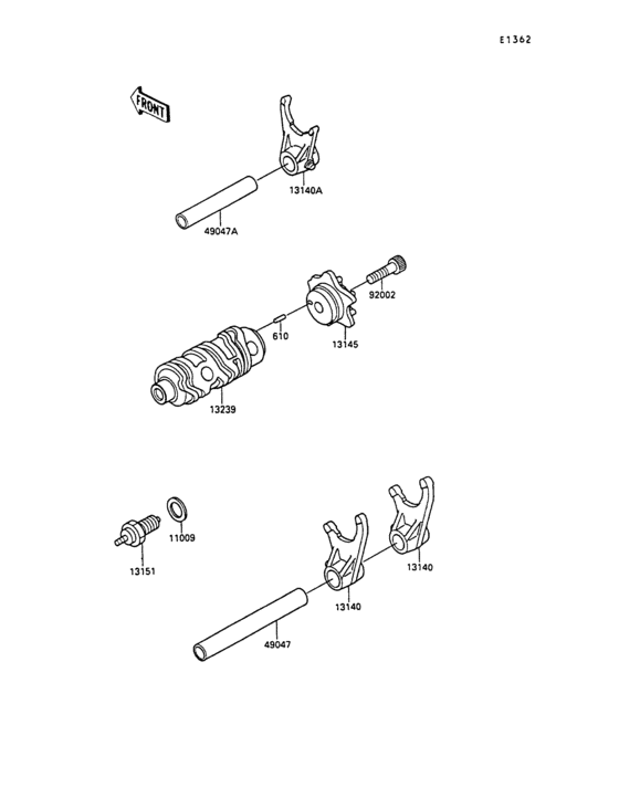 KL250 Change drum / shift fork