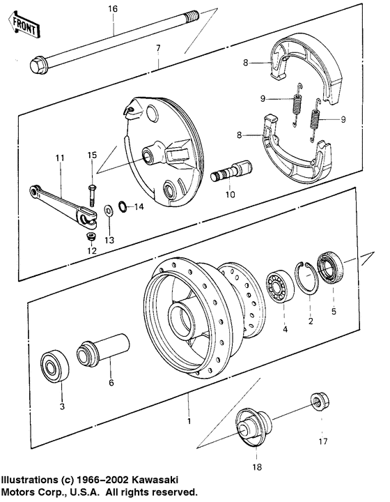 Front hub/brake
