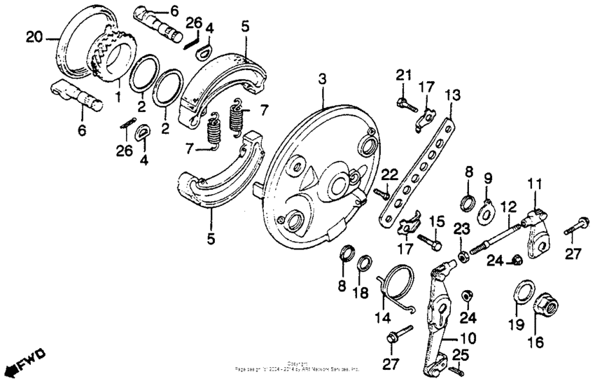 Cm450e front brake panel