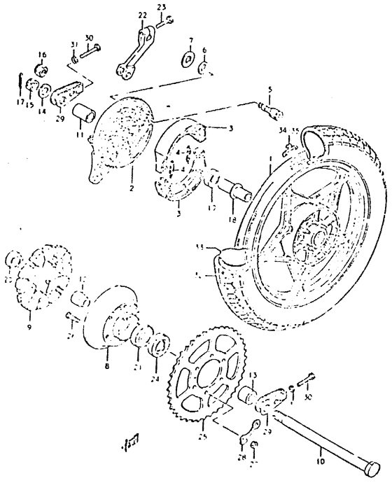 Rear wheel complete assy