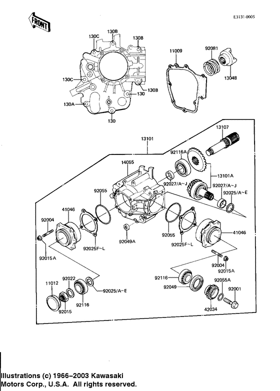 Front bevel gears