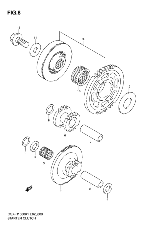 GSX-R1000 Муфта стартера