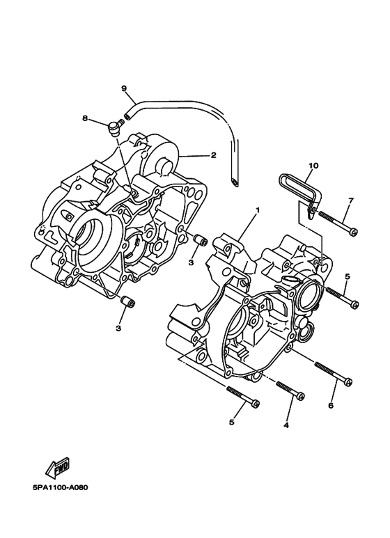 YZ85 Картер двигателя
