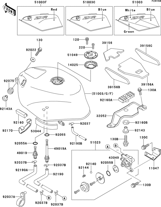 Fuel tank(1/2)(zx750-j2)