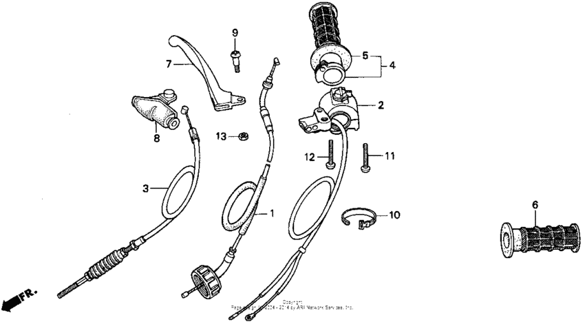 Handle lever + switches + cables