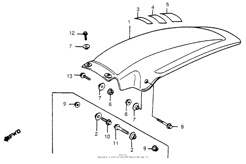 Rear fender 81-82