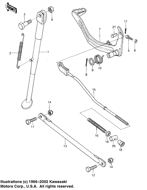Stand/brake pedal/torque link