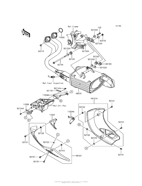 KLE650 Глушитель