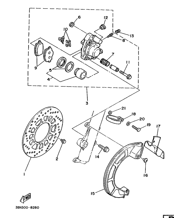 Front brake. caliper