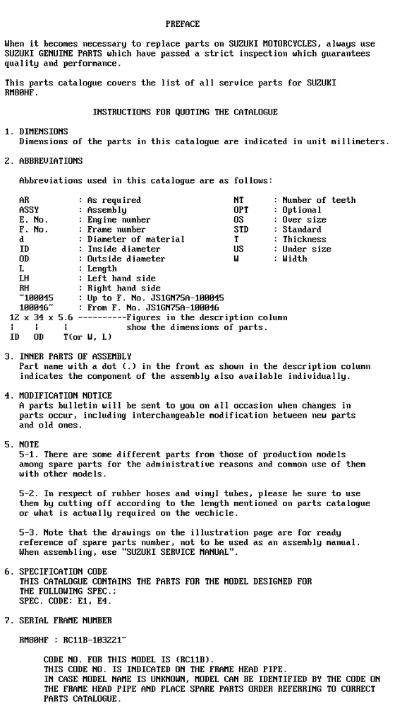 RM80 Catalog preface