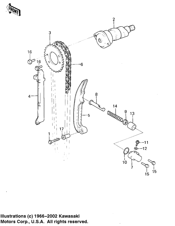 Camshaft/chain/tensloner