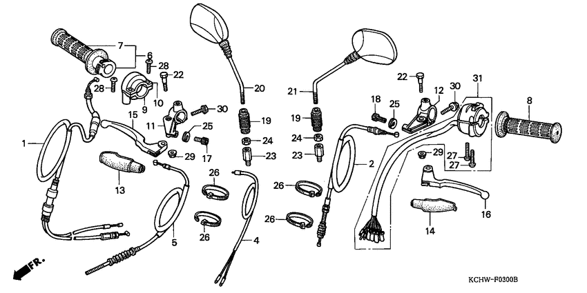 Handle lever/switch/cable