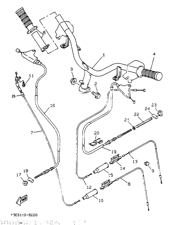 Steering handle. cable