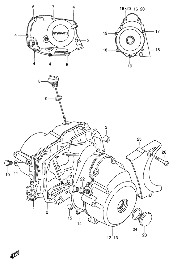 Crankcase cover ass`y  (v