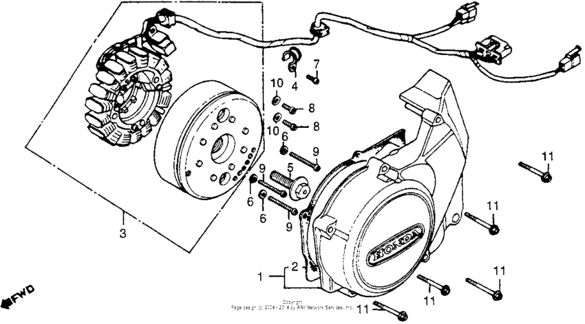 Cm400a left crankcase cover + alternator 79-81
