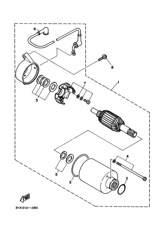 Starting motor set