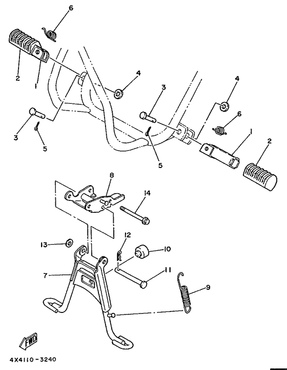 PW50 Stand. footrest