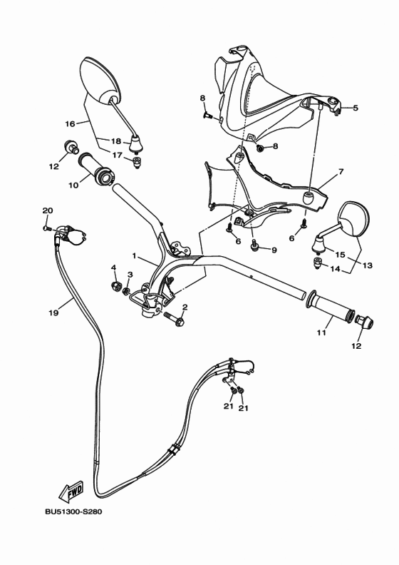 Steering handle & cable