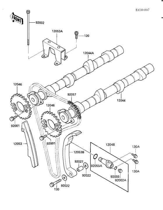 Camshafts/chain/tensioner