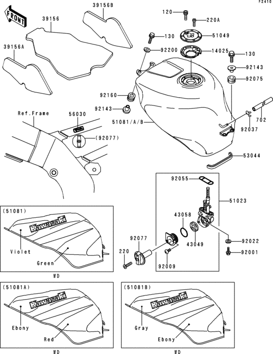 ZX600 Fuel tank(zx600-h1)