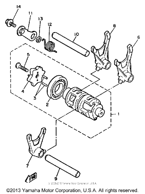 XT600LC Shift cam - fork