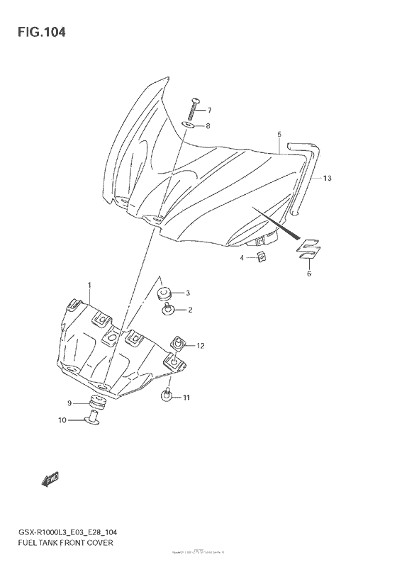 Fuel Tank Front Cover (Gsx-R1000L3 E33)