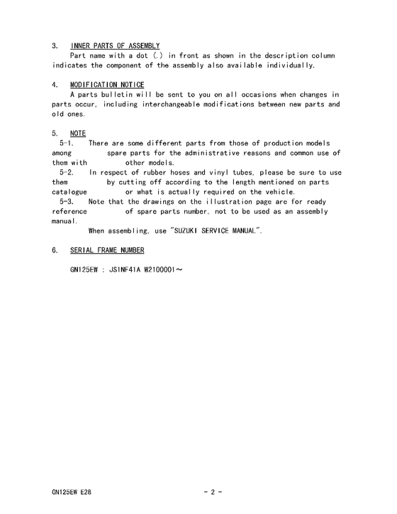 GN125 Catalog preface